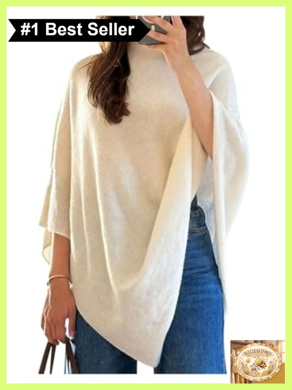 Dolman Sleeve Crochet Knit Poncho Pullover Sweater Loose Fit Lightweight